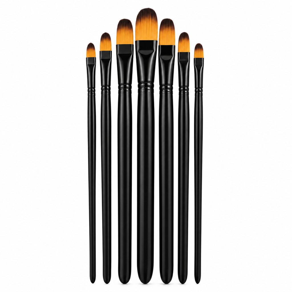 Set de 6 Pinceles Oval Negro