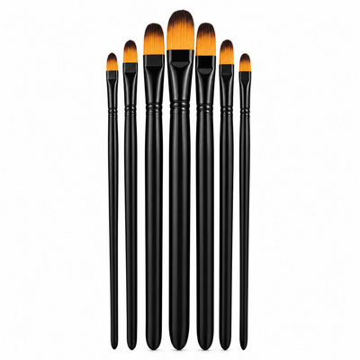 Set de 6 Pinceles Oval Negro