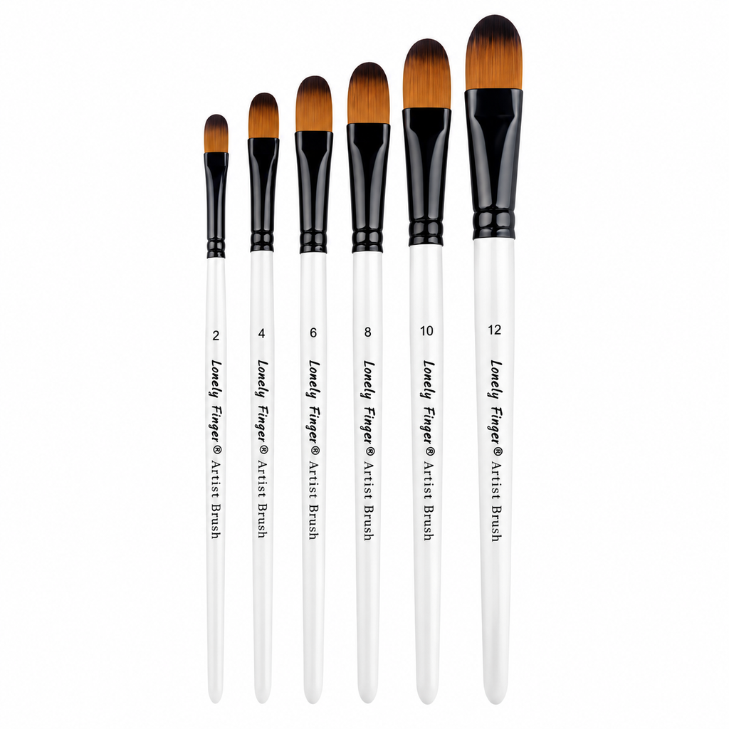 Set de 6 Pinceles Oval Blanco