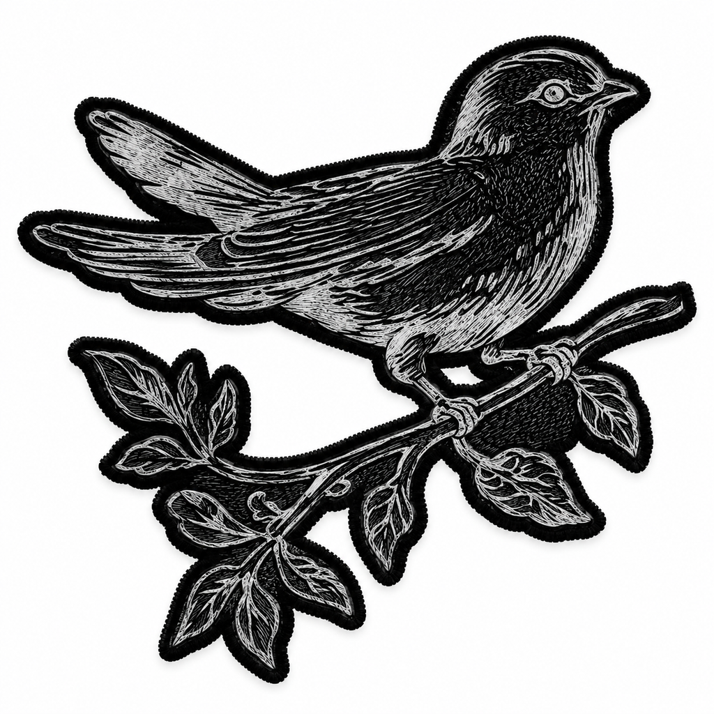 Pájaro en rama Sello de goma