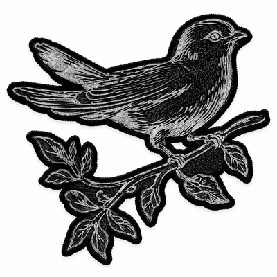 Pájaro en rama Sello de goma