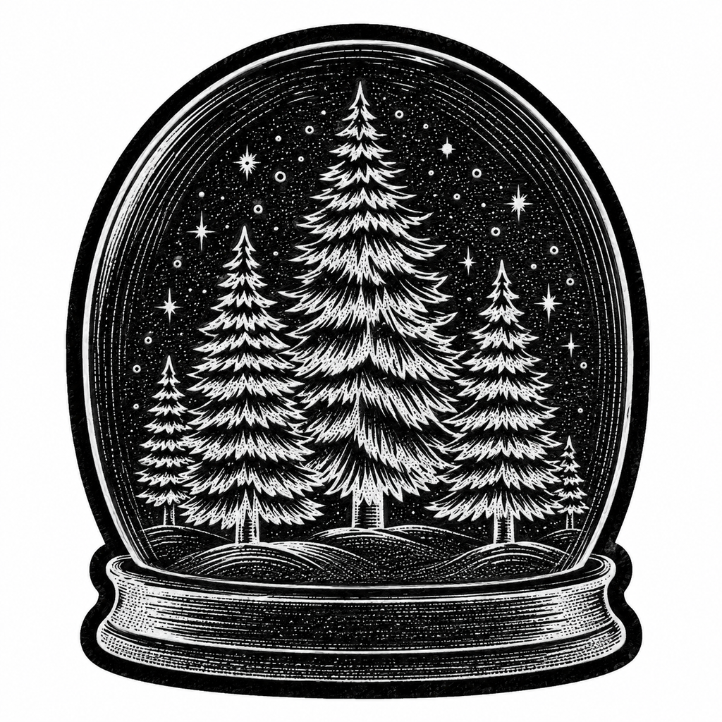 Bola de cristal Navidad Sello de goma