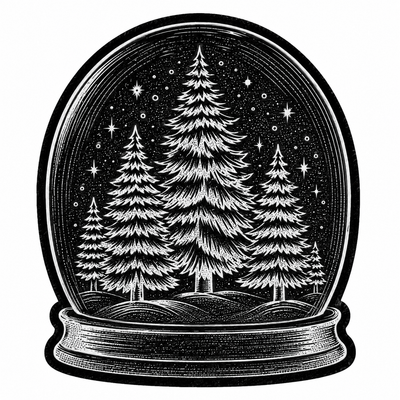 Bola de cristal Navidad Sello de goma