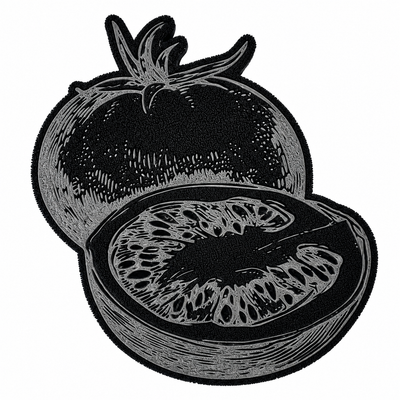 Tomate Mitad Sello de goma