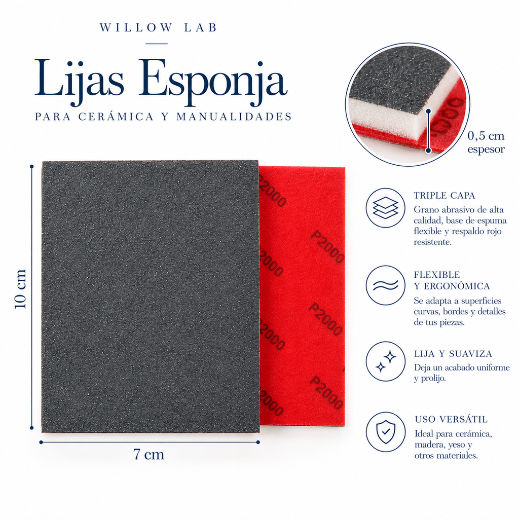 Set 2 Lija Esponja Ultra Suave