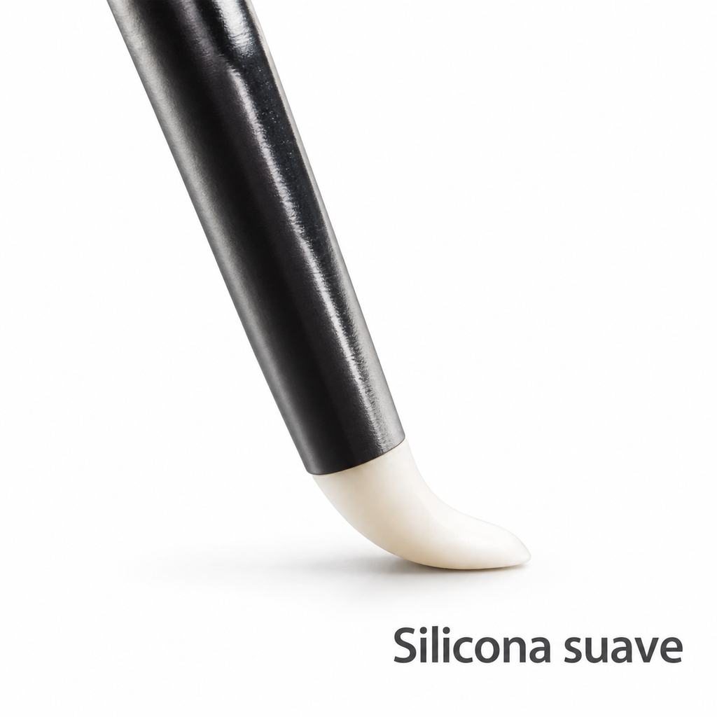 Pincel con punta de silicona suave extra fino