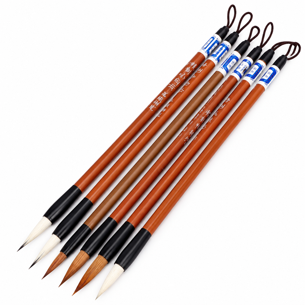 Set de 3 Pinceles de Caligrafía China Pelo Natural