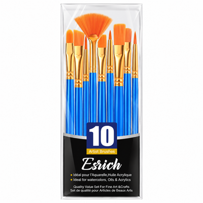 Set de 10 Pinceles Azul Mix 2