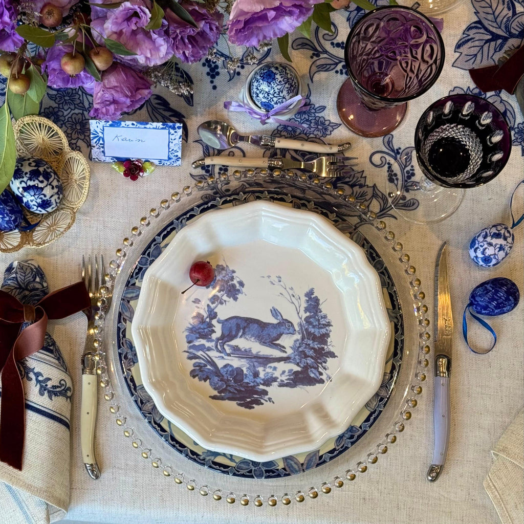 Plato Conejo Azul Porcelana