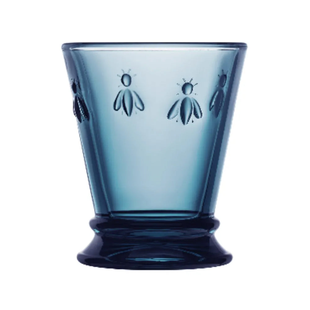 Set 6 vasos cristal azul turquesa · Set 6 verres bleus années 60